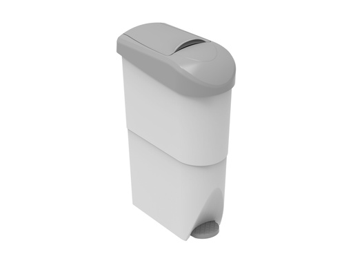 CLAR Systems PAC4010 - Poubelle sanitaire hygiène féminine à pédale 15 L blanc/gris (PAC4010BG)