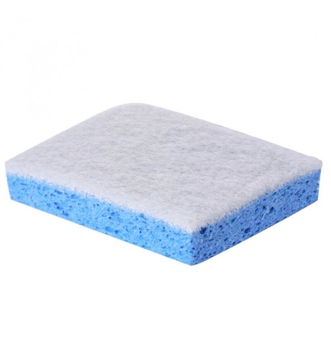 Tampon abrasif blanc sur éponge bleue - Grand modèle - Lot de 10