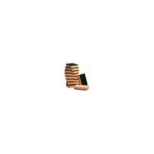 Tampon abrasif vert sur éponge - Grand modèle - Lot de 10