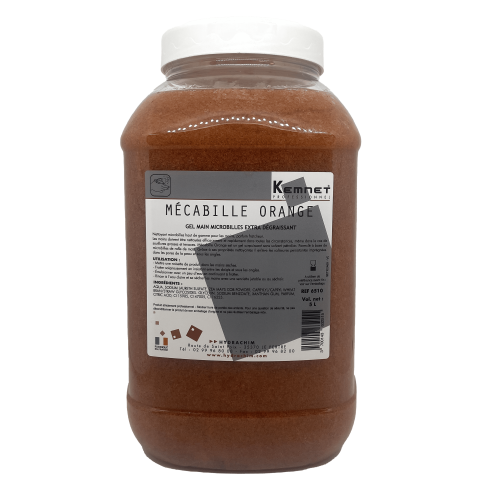 Savon d'atelier mécanicien mécabille orange à microbilles KEMNET 5L