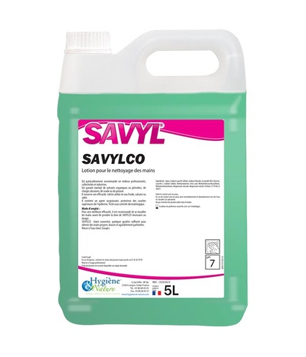 Savylco — Crème lavante mains, corps & cheveux parfum amande 5L
