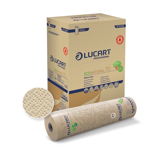 Draps d'examen EcoNatural 70 - 59 cm x 70 m (colis de 6 rouleaux)