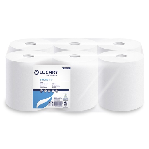 Lucart Strong 140 - Essuie-mains rouleau autocut 2 plis blanc (140 m)