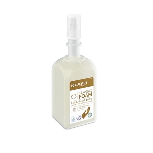 Lucart Classic Foam Hand Soap 1000 - Savon mousse parfumé, cartouche 1 L (colis de 6)