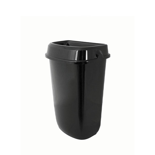 Poubelle Amélie 12 L noire a couvercle a bec (murale ou sur pied)