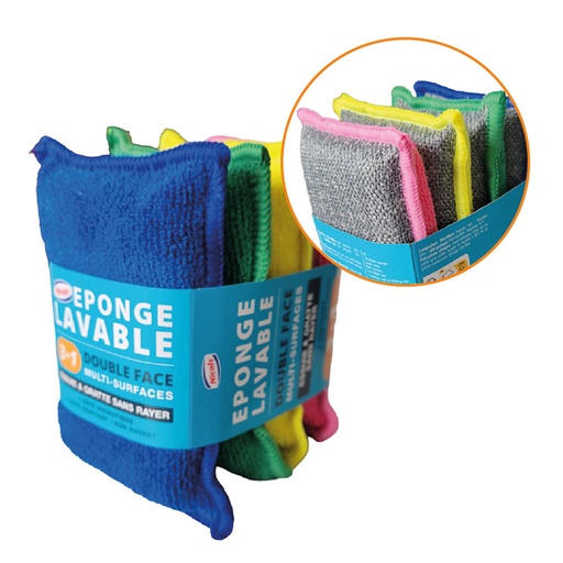 Éponge HACCP Color Clean double face - Sachet de 4