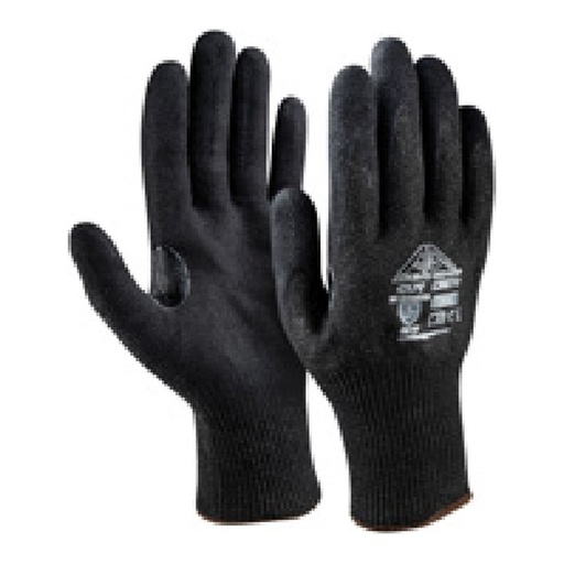 Gant anti-coupure — 13G - UHMWPE/Basalt/Spandex - Mousse de Nitrile respirante sablé noir — tailles 7/S - 11/XXL