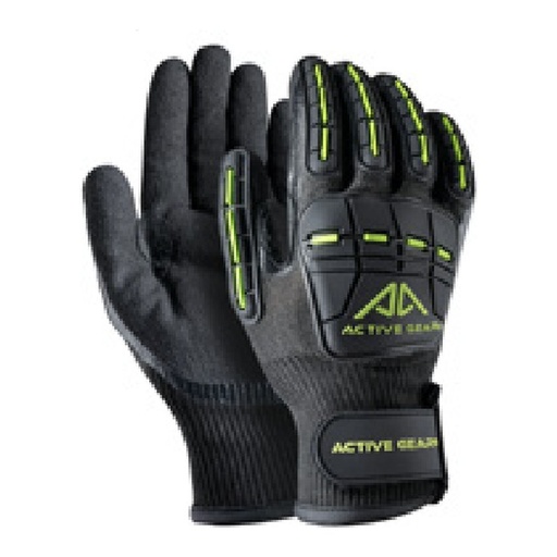 Gant anti-coupure — 13G - HPPE - nitrile noir lisse (1) + nitrile noir sablé (2) — tailles 8/M - 11/XXL