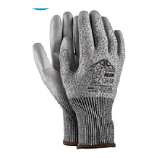 Gant anti-coupure — 13G - HPPE/Nylon/Spandex - Pu Gris — tailles 6/XS - 11/XXL
