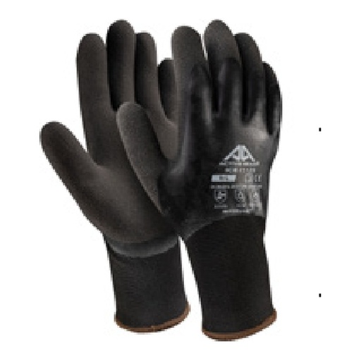 Gant grand froid — 13G - Acrylic terry - Latex noir lisse (1) + latex sablé noir (2) — tailles 8/M - 11/XXL