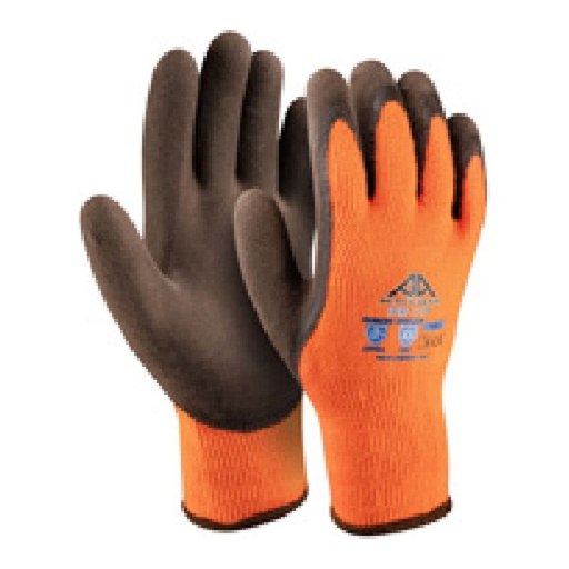 Gant grand froid — 10G - Bouclette gratée en Acrylique - Latex sablé café — tailles 8/M - 11/XXL