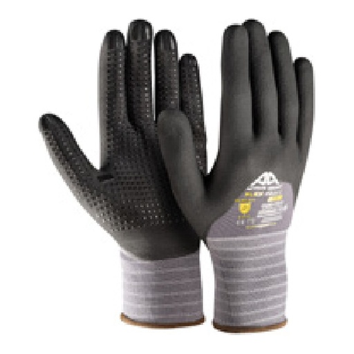 Gant de manutention — 15G - Nylon/spandex - Nitrile micromousse respirant noir avec picots — tailles 7/S - 11/XXL
