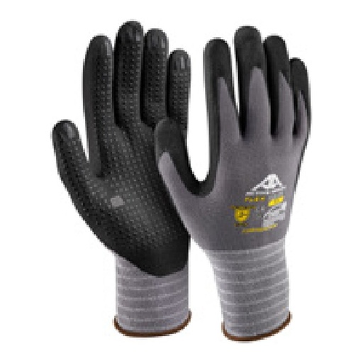 Gant de manutention — 15G - Nylon/spandex - Nitrile micromousse respirant noir avec picots — tailles 6/XS - 11/XXL