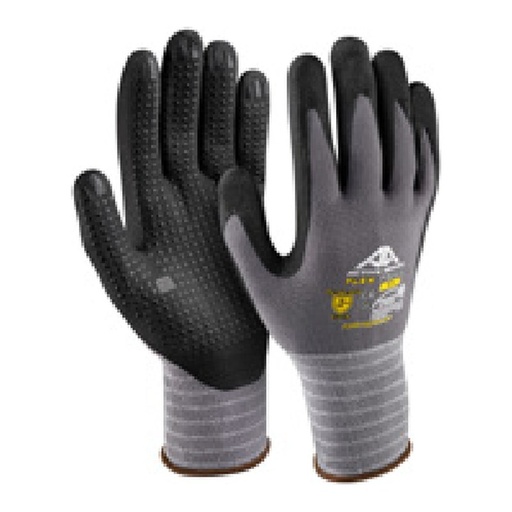 Gant de manutention — 15G - Nylon/spandex - Nitrile noir micro-mousse avec picots — tailles 6/XS - 11/XXL