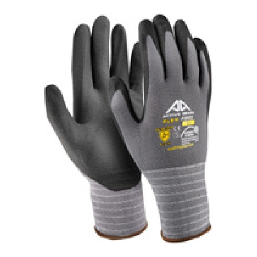 Gant de manutention — 15G - Nylon/spandex - Nitrile micromousse respirant noir — tailles 6/XS - 12/XXXL