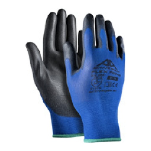 Gant de manutention — 18G - Nylon - PU noir — tailles 6/XS - 11/XXL
