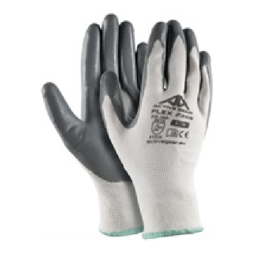 Gant de manutention — 13G - Polyester - Nitrile Gris — tailles 7/S - 11/XXL