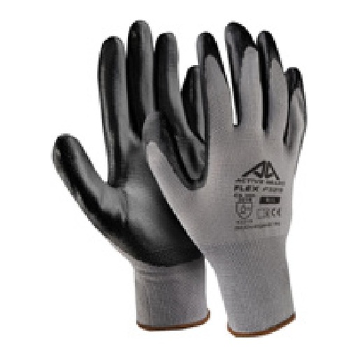 Gant de manutention — 13G - Polyester - Nitrile noir — tailles 6/XS - 11/XXL