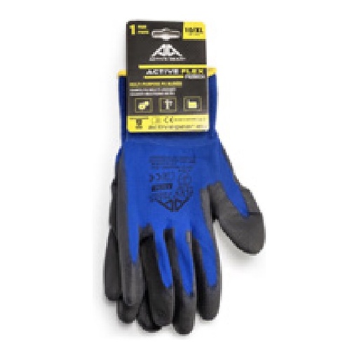 Gant de manutention — 18G - Nylon - PU noir — tailles 6/XS - 11/XXL