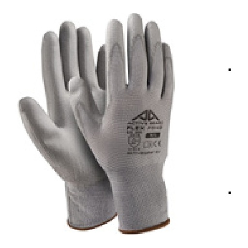 Gant de manutention — 13G - Polyester / PU gris — tailles 6/XS - 11/XXL