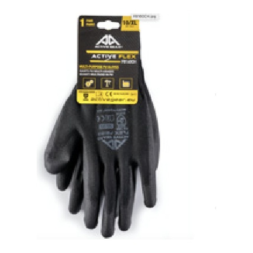 Gant de manutention — 13G - Polyester - PU noir — tailles 8/M - 11/XXL