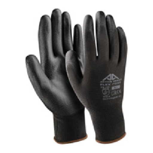 Gant de manutention — 13G - Polyester - PU noir — tailles 6/XS - 12/XXXL