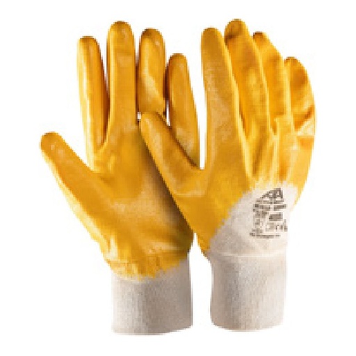 Doublure en coton 3/4 enduit de nitrile jaune — tailles 8/M - 11/XXL