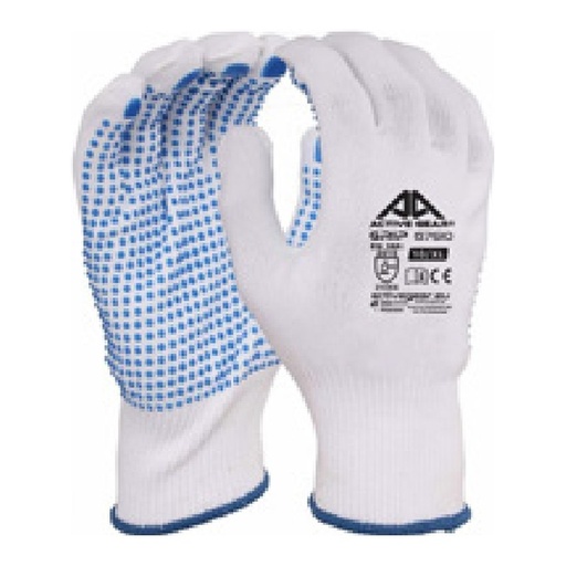 Gant de préhension — 13G - Polyester - Points en PVC Bleu — tailles 7/S - 11/XXL