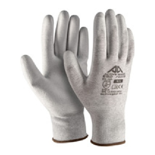 Gant antistatique ESD — 13G - Polyester / Carbone /PU gris — tailles 6/XS-11/XXL