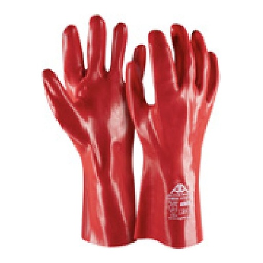 Gant de protection chimique — 35cm Interlock en coton – PVC — tailles 9/L - 10/XL