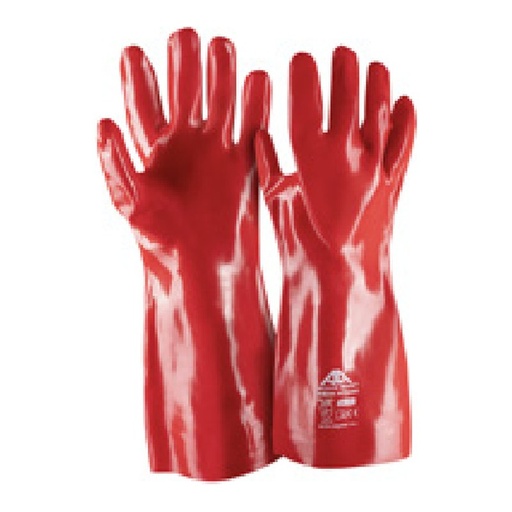 Gant de protection chimique — 40cm Interlock en coton – PVC — tailles 9/L - 10/XL