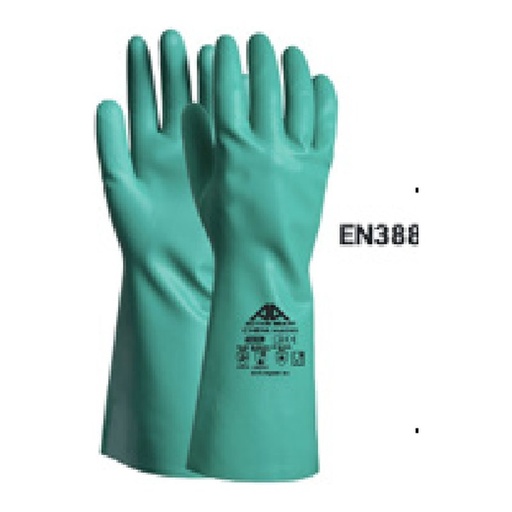 Nitrile vert 0.45mm - Flocké — tailles 7/S-11/XXL