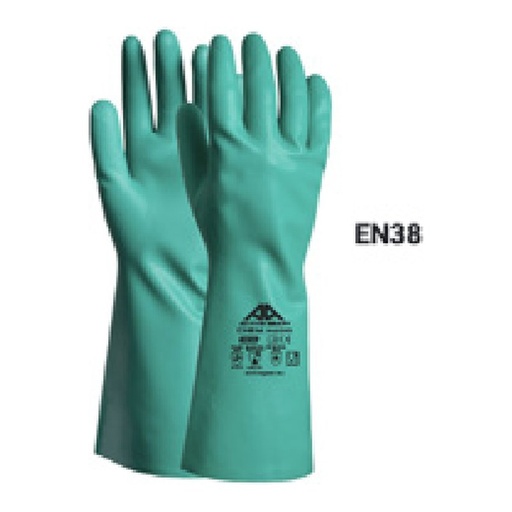 Nitrile vert 0.38mm - Flocké — tailles 7/S - 11/XXL