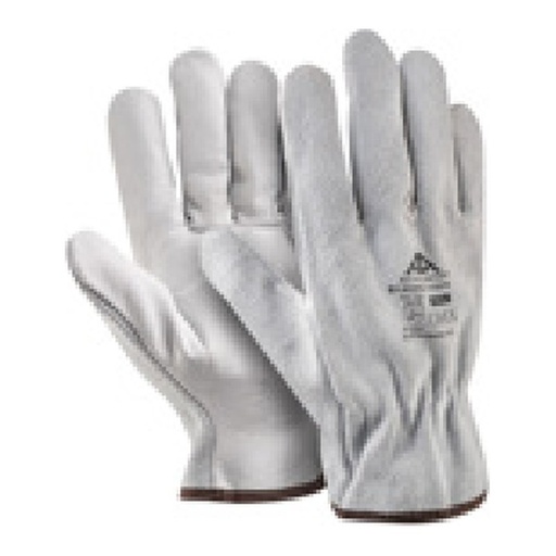 Gant de manutention cuir — Cuir supérieur de vachette pleine fleur sur la paume / dos en croûte de cuir supérieur de vachette — tailles 8/M - 11/XXL