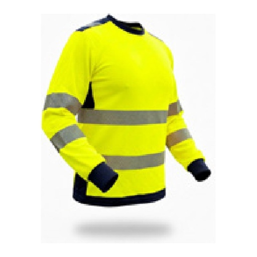 Vêtement de travail — T-shirt à manches longues AV – 55 % coton / 45 % polyester – 170 g/m² – UPF 50+ – Classe 3 — tailles S/XXXL