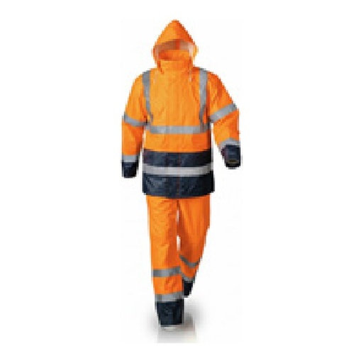 Vêtement de travail — HV Ensemble de pluie 150D Oxford enduit PU — tailles S/XXXL