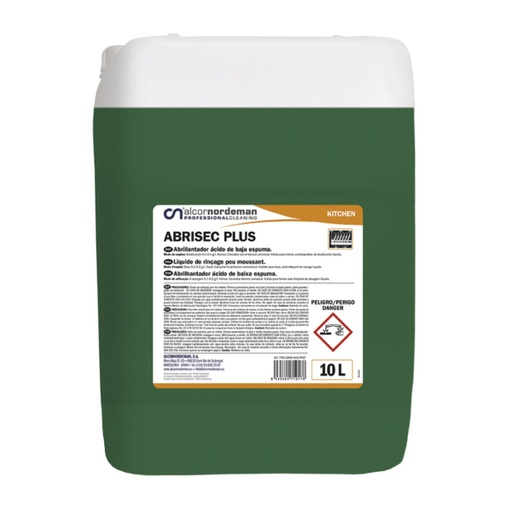 ABRISEC-AM - Liquide de rincage neutre pour lave-vaisselle (eaux douces a moyennes) 10 L