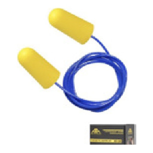 Bouchon d’oreille PU avec cordon - SNR 38 dB - 100 paires