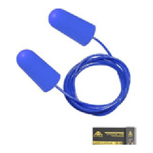 Bouchon d’oreille en PU avec cordon détectable par métal - SNR 38 dB - 100 paires