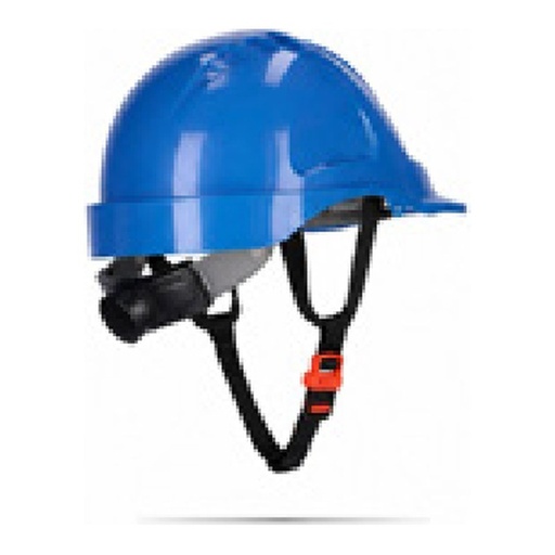 Protection de la tête — Casque non ventilé en ABS avec harnais textile à 6 points, ajustable par crémaillère avec jugulaire